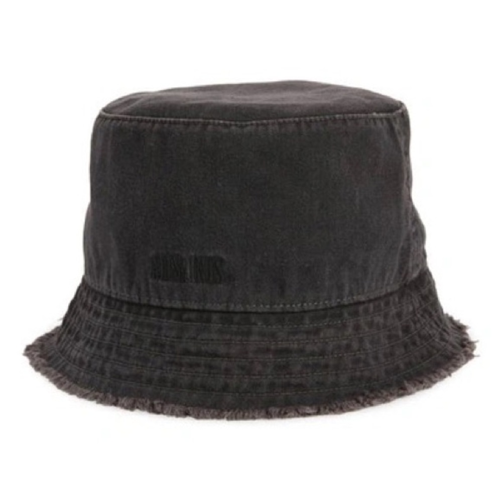 All Saints Black Washed Cotton Bucket Hat